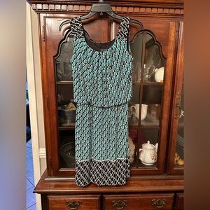 Enfocus Studio Women's Summer Sleeveless Dress Size 4 Lined Color: blue Green